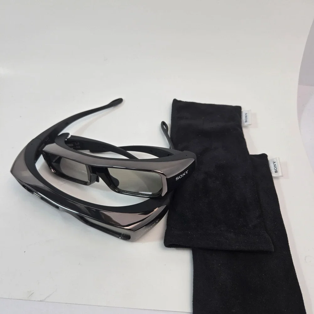 Sony TDG-BR100 Active 3D Glasses Lot of 2 for BRAVIA TV Gunmetal Black